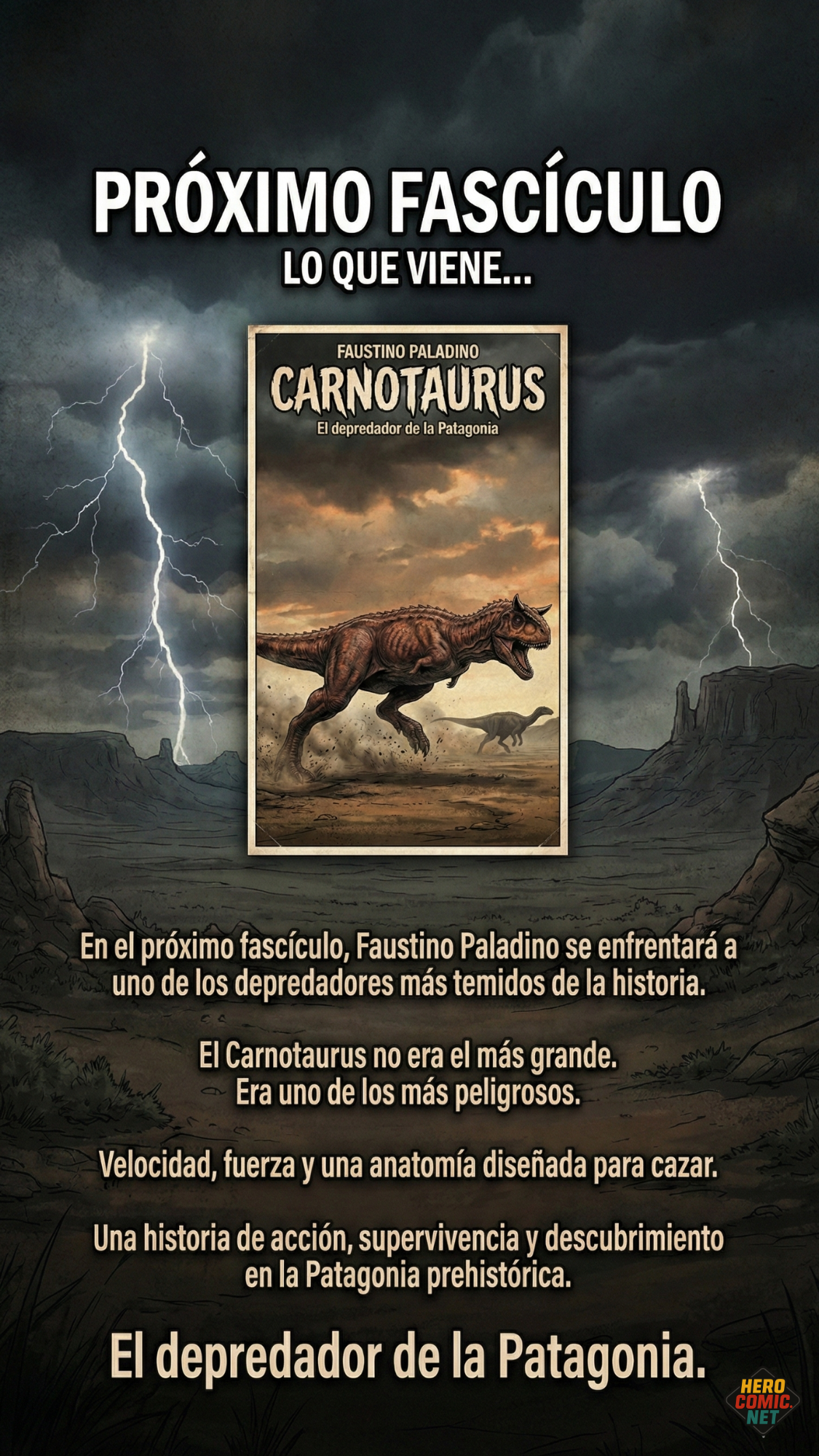 Próximo fascículo - Carnotaurus: El depredador de la Patagonia