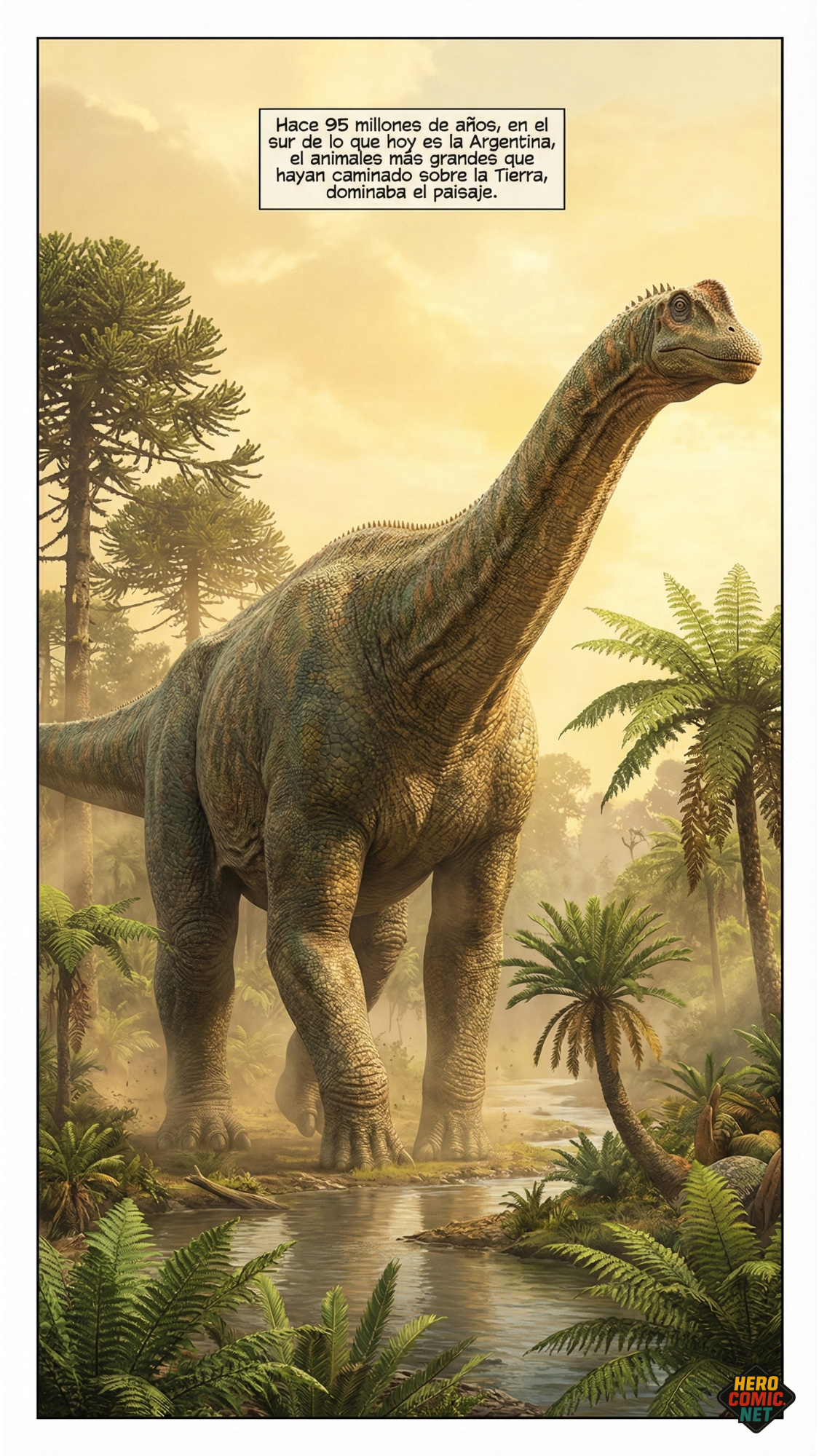 Hace 95 millones de años - Argentinosaurus en su hábitat